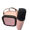 Portable Karaoke Set with LED Bluetooth Speaker and Wireless Microphone Multi Colour