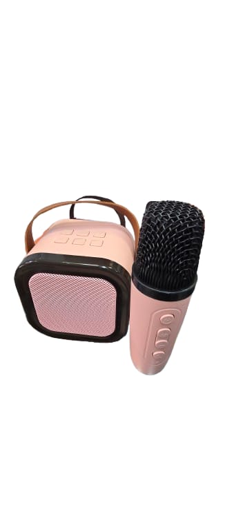 Portable Karaoke Set with LED Bluetooth Speaker and Wireless Microphone Multi Colour