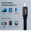 240W cable 4 240W USB Type-C Fast Charging Cable with Foldable Phone Stand | Nylon Braided | Fast Charging & Data Sync | Universal Compatibility | Black | 1.5M