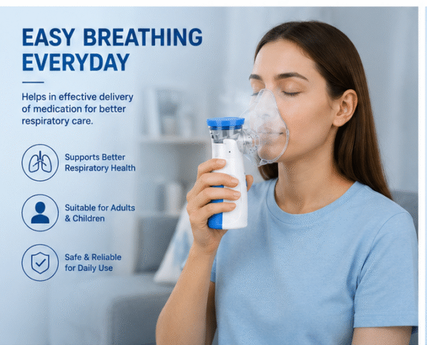 nebulizer 4 Handheld Mesh Nebulizer Machine for Adults & Kids | Portable Rechargeable Nebulizer with Face Mask & Mouthpiece | USB Type-C Charging | Low Noise | Fine Mist Technology