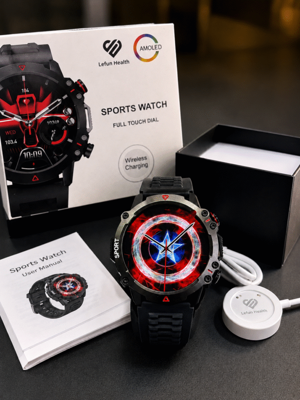 watch 0 Lefun Health AMOLED Sports Smart Watch – Full Touch Dial | Wireless Charging | Rugged Design Smartwatch