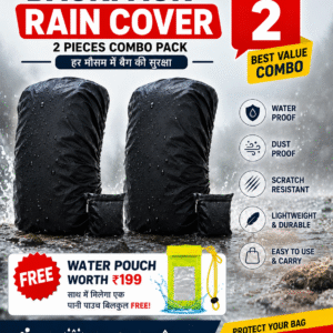 Bag Cover for Rain Dust Proof, Waterproof Dust Proof, Waterproof Laptop Bag Cover, School Bag Cover, Luggage Bag Cover, Trekking Bag Cover (M Pack of 2)