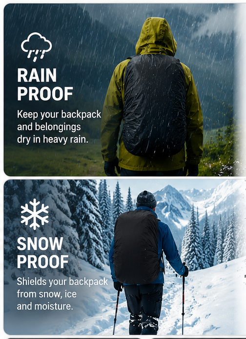 bag 2 Bag Cover for Rain Dust Proof, Waterproof Dust Proof, Waterproof Laptop Bag Cover, School Bag Cover, Luggage Bag Cover, Trekking Bag Cover (M Pack of 2)