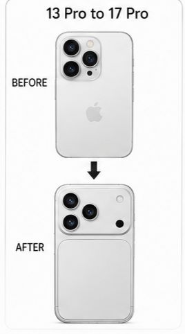 13pro to 17 pro converter silver colour