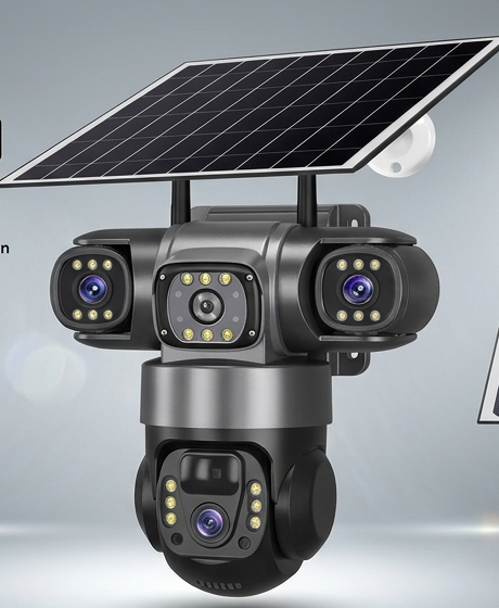 3-Lens Solar Powered 4G/WiFi Security CCTV Camera with Solar Panel G25 model