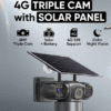 3-Lens Solar Powered 4G/WiFi Security CCTV Camera with Solar Panel G25 model
