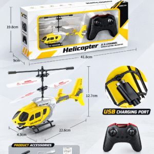 2.4CH Remote Control Helicopter for Kids & Beginners | Rechargeable USB RC Flying Helicopter with Remote Controller