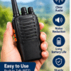 Wireless Walkie Talkie Set – 2 Pieces | Up to 2 KM Range | Two-Way Communication | Rechargeable Battery | Black